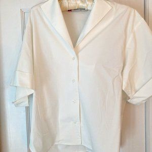 Misha Nonoo White Short Sleeve Blouse Size S